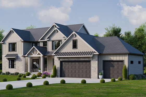 Exterior - Front Elevation 3 for Country House Plan #1089-65 - 3 bed, 2.5 bath
