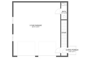 Floor Plan - Main Floor for European House Plan #1060-257 - 2 bed, 1.5 bath