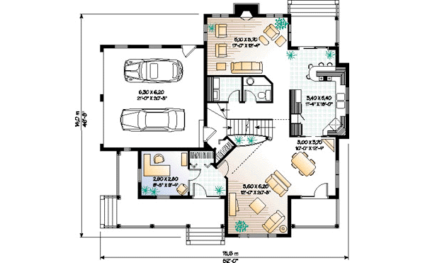 Architectural House Design - Farmhouse Floor Plan - Main Floor Plan #23-2062