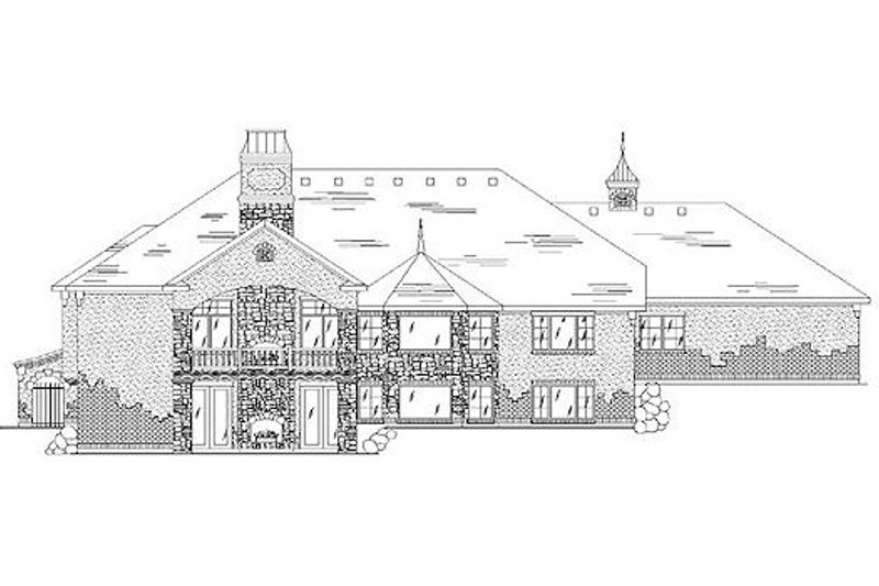 Architectural House Design - Exterior - Rear Elevation for European House Plan #5-291 - 5 bed, 3.5 bath