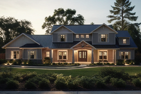 Exterior - Rear Elevation 3 for Farmhouse House Plan #1109-4 - 5 bed, 3 bath