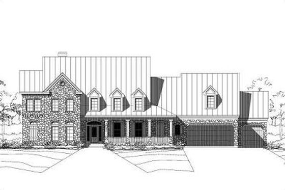 Exterior - Front Elevation for Traditional House Plan #411-259 - 5 bed, 4.5 bath