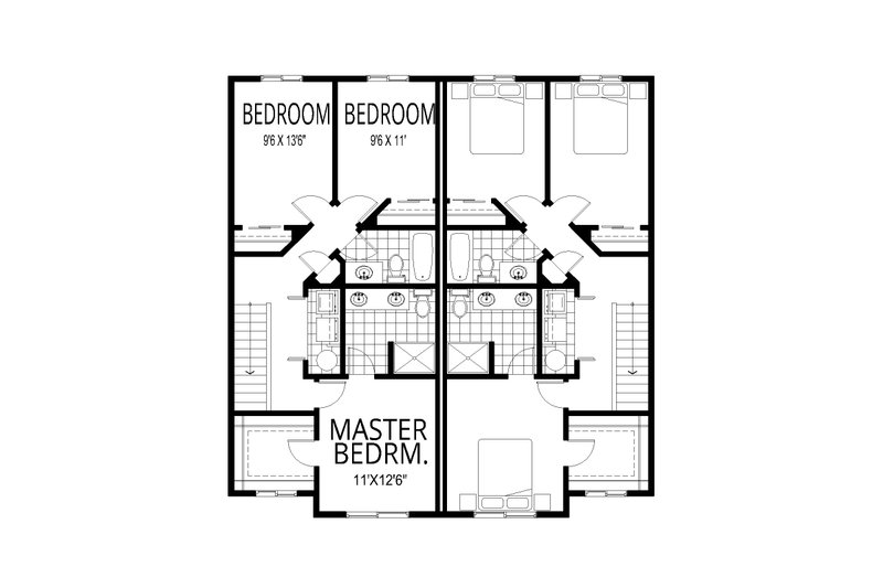 Home Plan - Floor Plan - Upper Floor for Contemporary House Plan #112-252 - 3 bed, 2.5 bath