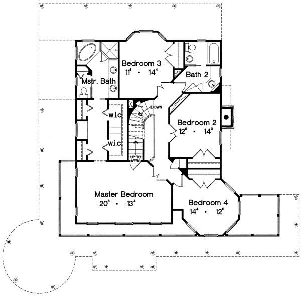 Colonial Floor Plan - Upper Floor Plan #417-332