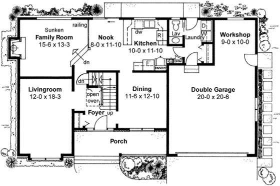 Floor Plan - Main Floor for Traditional House Plan #126-119 - 4 bed, 2.5 bath