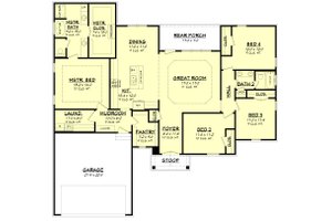Floor Plan - Main Floor for Country House Plan #430-173 - 4 bed, 2 bath