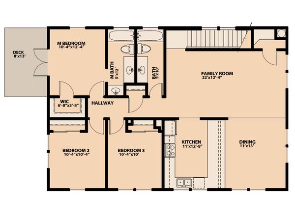Traditional Floor Plan - Upper Floor Plan #515-7