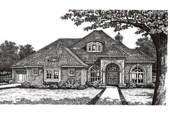 Exterior - Front Elevation for European House Plan #310-271 - 3 bed, 2.5 bath