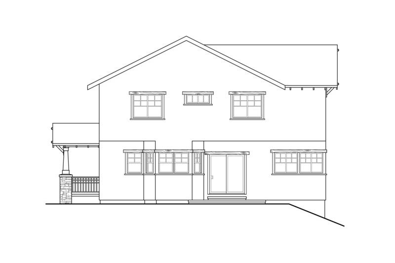 Home Plan - Exterior - Rear Elevation for Craftsman House Plan #124-549 - 4 bed, 2.5 bath