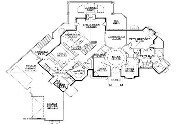 Home Plan - European Floor Plan - Main Floor Plan #5-448