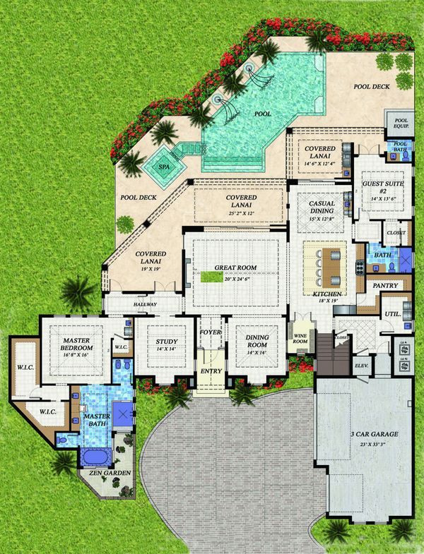 Contemporary Floor Plan - Main Floor Plan #548-23
