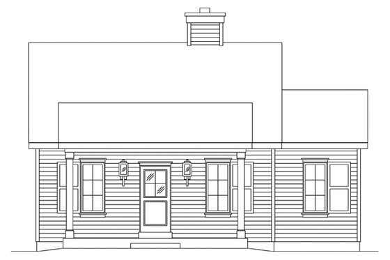 Exterior - Front Elevation 3 for Cottage House Plan #22-591 - 1 bed, 1 bath