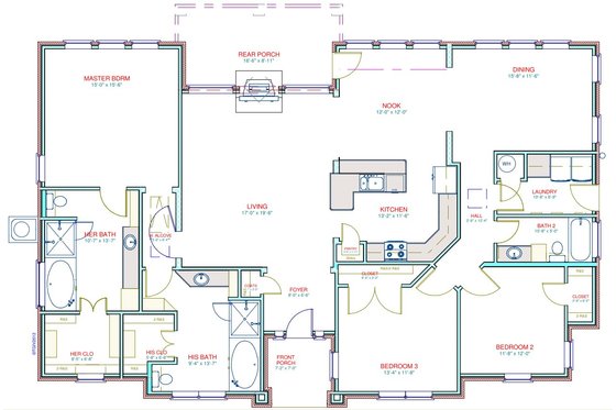 Floor Plan - Main Floor for European House Plan #408-103 - 3 bed, 3 bath