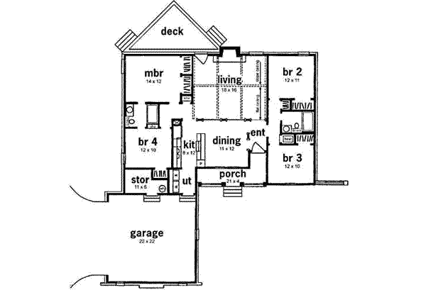 Southern Floor Plan - Main Floor Plan #36-404