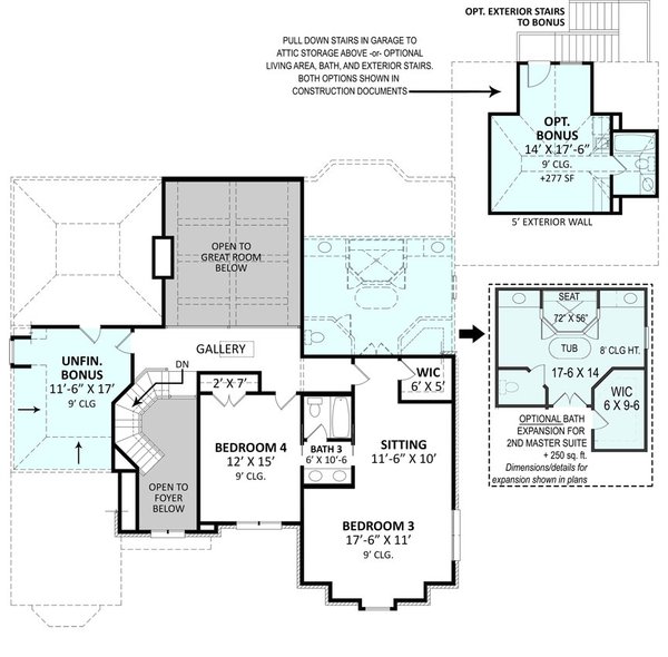 European Floor Plan - Upper Floor Plan #119-439