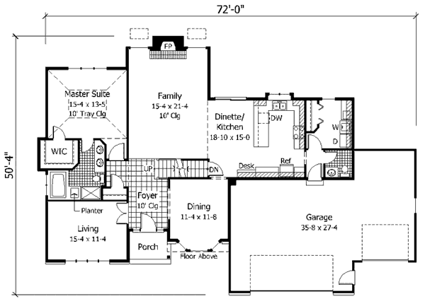 Traditional Floor Plan - Main Floor Plan #51-109