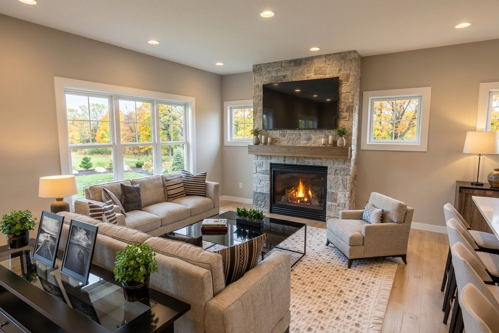 Interior - Family Room for Craftsman House Plan #51-1515 - 3 bed, 2.5 bath