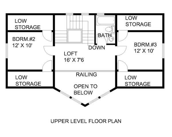 House Blueprint - Cabin Floor Plan - Upper Floor Plan #117-1072