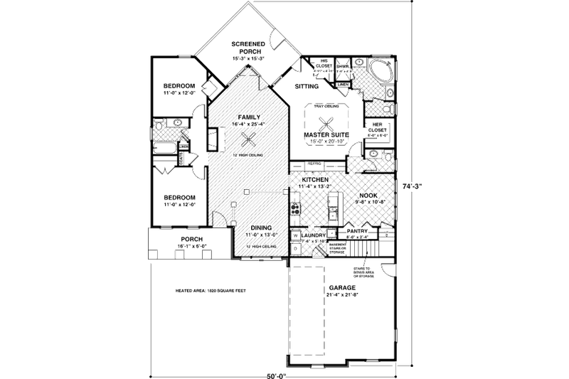 Dream House Plan - Floor Plan - Main Floor for Craftsman House Plan #56-550 - 3 bed, 2.5 bath