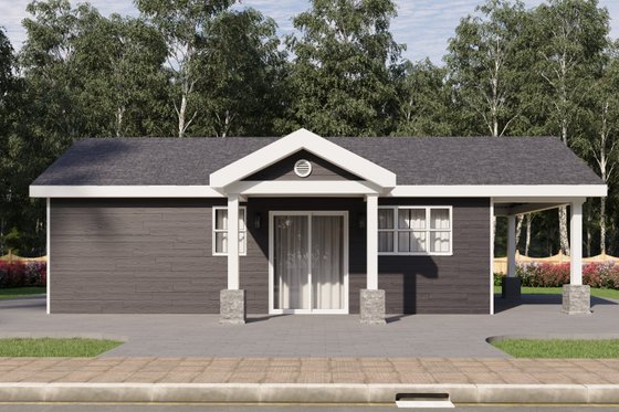 Exterior - Front Elevation 3 for Traditional House Plan #1106-22, 1 bath