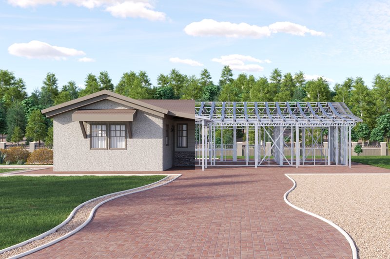 House Blueprint - Exterior - Front Elevation 8 for Ranch House Plan #1106-109 - 3 bed, 1 bath