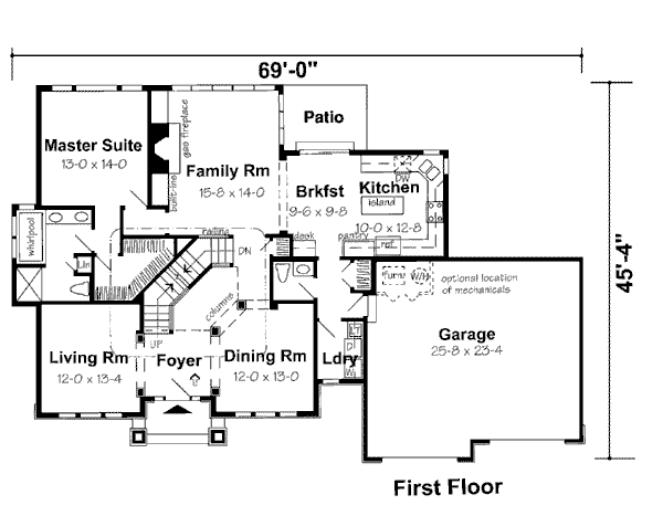 Traditional Floor Plan - Main Floor Plan #312-603