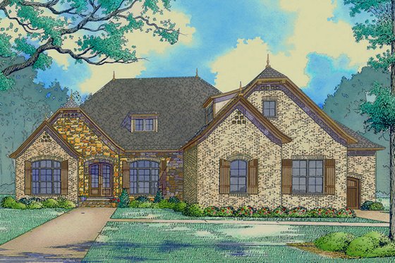 Exterior - Front Elevation 3 for Ranch House Plan #923-94 - 2 bed, 2.5 bath