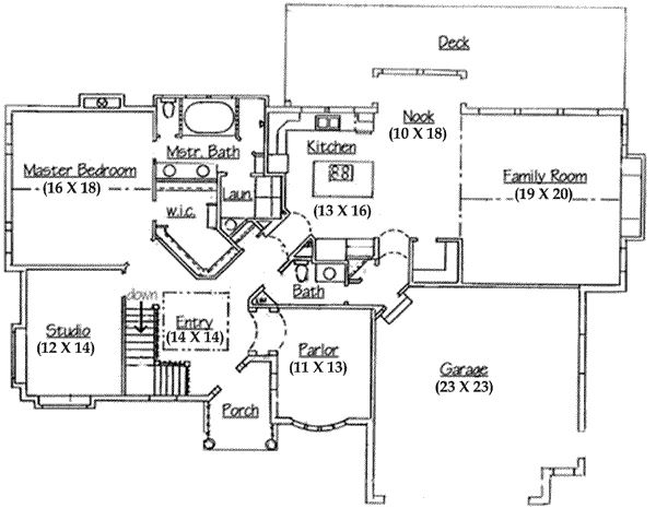 Home Plan - European Floor Plan - Main Floor Plan #5-133