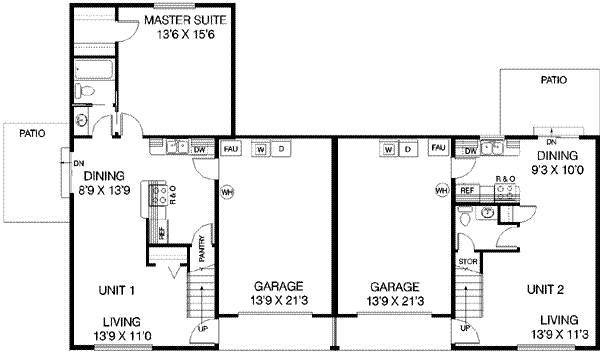 Traditional Style House Plan - 3 Beds 2 Baths 2100 Sq/Ft Plan #60-485 ...