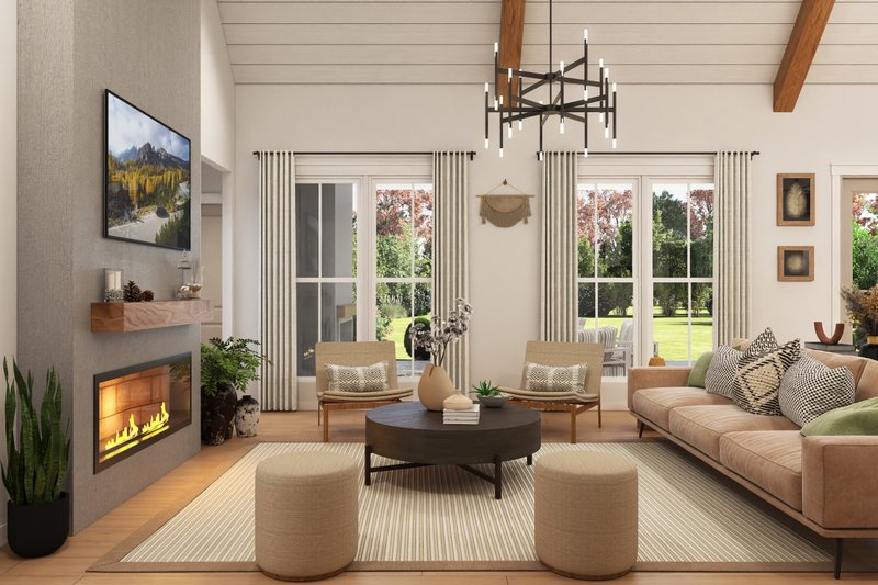 House Plan Design - Interior - Family Room for Farmhouse House Plan #430-378 - 4 bed, 3.5 bath