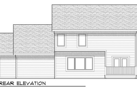 Exterior - Rear Elevation for Traditional House Plan #70-950 - 3 bed, 2.5 bath