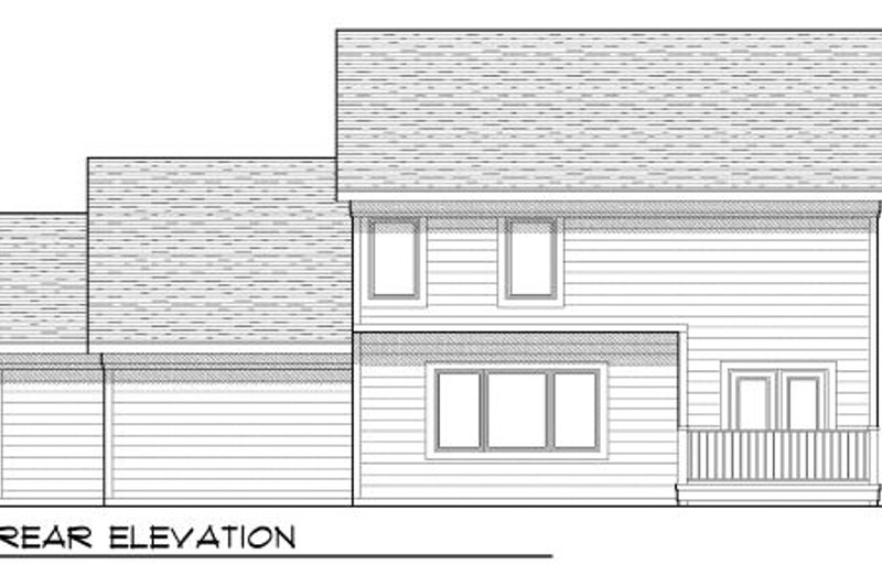 Home Plan - Exterior - Rear Elevation for Traditional House Plan #70-950 - 3 bed, 2.5 bath