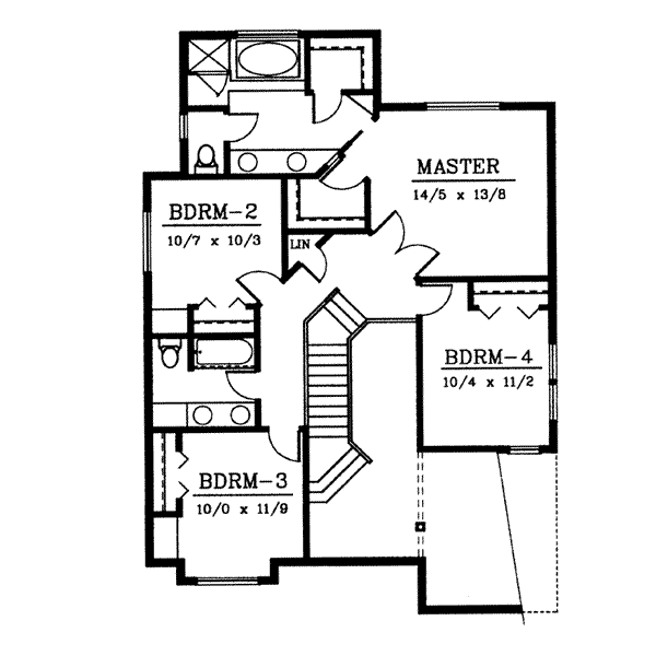 House Design - Bungalow Floor Plan - Upper Floor Plan #94-206