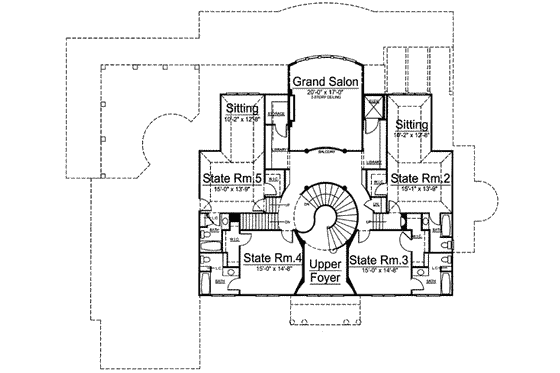 Floor Plan - Upper Floor for Classical House Plan #119-180 - 5 bed, 6.5 bath