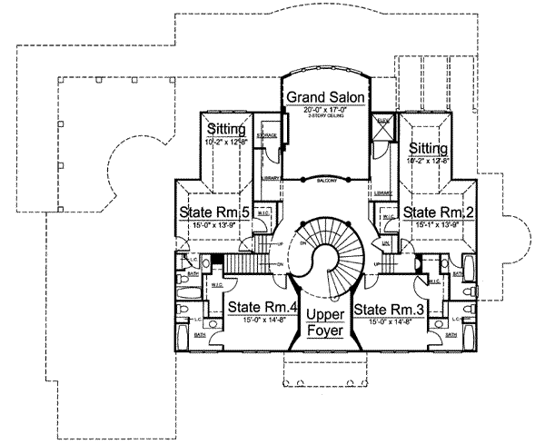 House Design - Classical Floor Plan - Upper Floor Plan #119-180