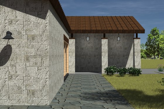 Exterior - Front Elevation 4 for Ranch House Plan #933-19 - 3 bed, 4 bath