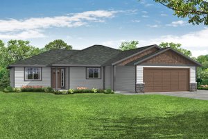 Ranch Exterior - Front Elevation Plan #124-1353