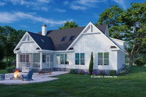 Exterior - Rear Elevation for Farmhouse House Plan #929-1138 - 3 bed, 2 bath