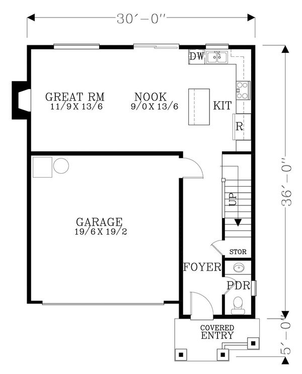 Craftsman Floor Plan - Main Floor Plan #53-548