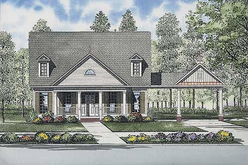 House Plan Design - Country Exterior - Front Elevation Plan #17-2107