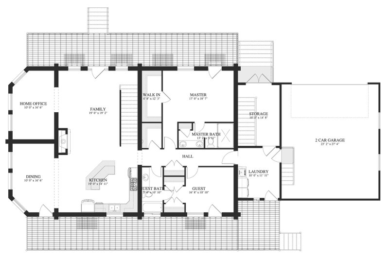 Home Plan - Floor Plan - Main Floor for Log House Plan #1060-306 - 4 bed, 4 bath