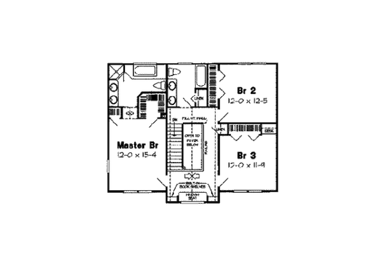 Floor Plan - Upper Floor for Country House Plan #312-444 - 3 bed, 2.5 bath