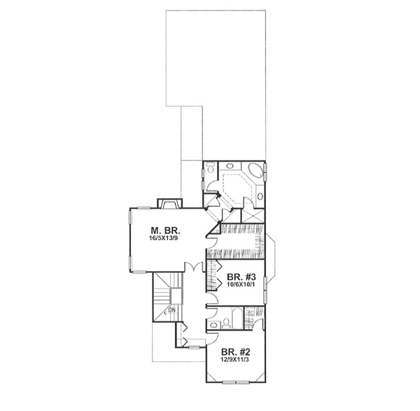 Traditional Floor Plan - Upper Floor Plan #50-121