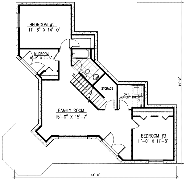 Traditional Floor Plan - Lower Floor Plan #138-103