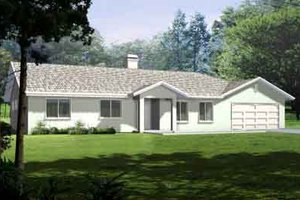 Ranch Exterior - Front Elevation Plan #1-1395