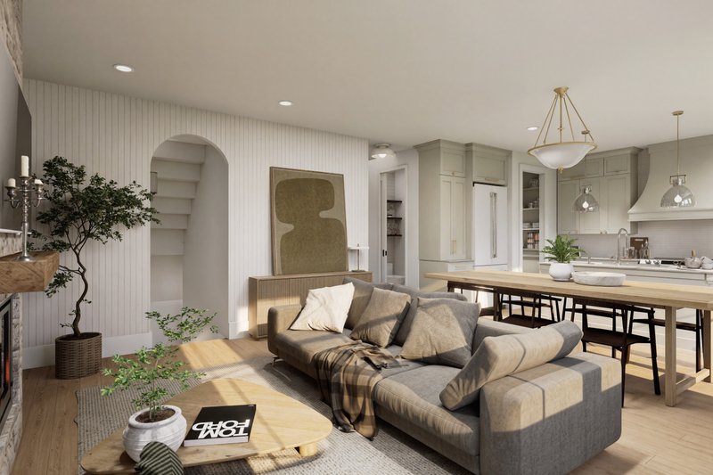Architectural House Design - Interior - Family Room for Farmhouse House Plan #23-2838 - 3 bed, 2.5 bath