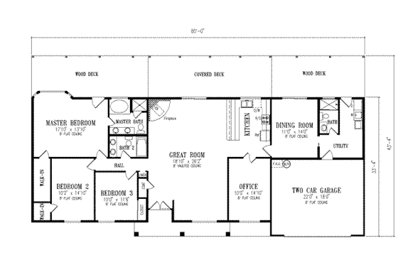 Floor Plan - Main Floor for Traditional House Plan #1-449 - 3 bed, 3 bath