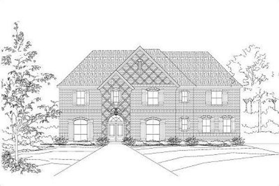 Exterior - Front Elevation for Colonial House Plan #411-654 - 4 bed, 3.5 bath