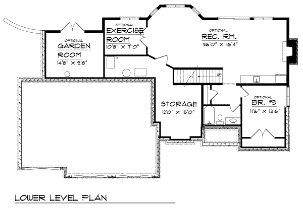 House Plan Design - Traditional Floor Plan - Lower Floor Plan #70-450