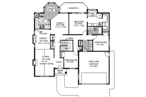 Floor Plan - Main Floor for European House Plan #18-165 - 3 bed, 2 bath